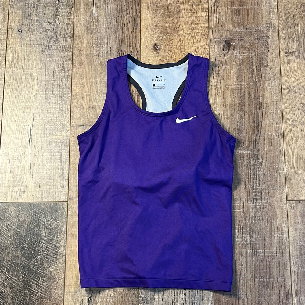 Nike Dri Fit Purple Athletic Tank With Built In Sports Bra Size Small